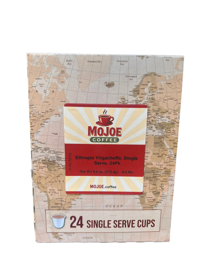 Ethiopia Yirgacheffe Coffee, Single Serve, 24 Pack