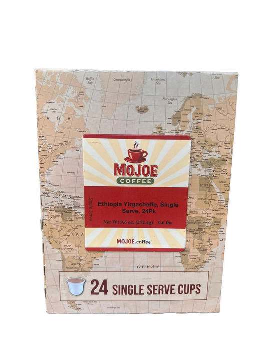 Ethiopia Yirgacheffe Medium-Light Roast Coffee, Single Serve, 24 Pack