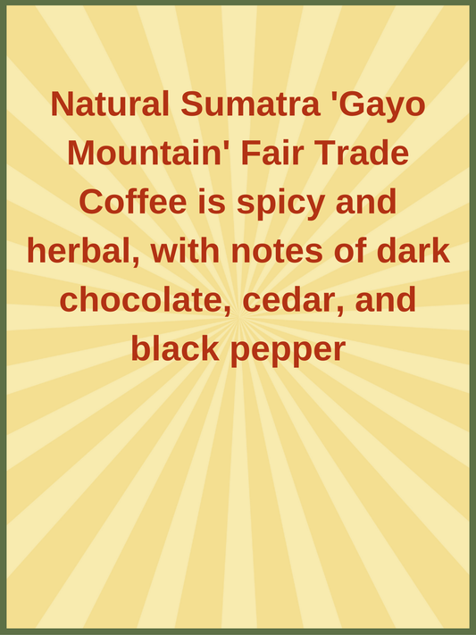 Natural Sumatra 'Gayo Mountain' Fair Trade Coffee