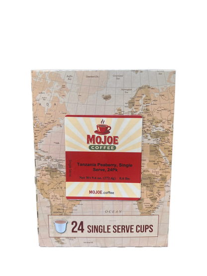 Tanzania Peaberry Coffee, Single Serve, 24 Pack