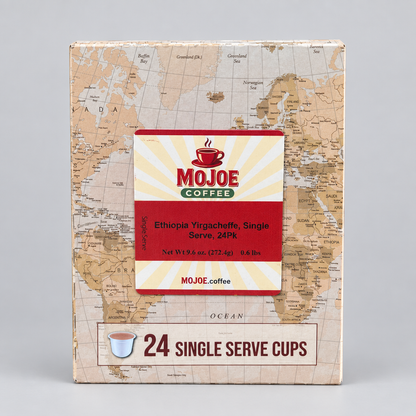 Ethiopia Yirgacheffe Medium-Light Roast Coffee, Single Serve, 24 Pack