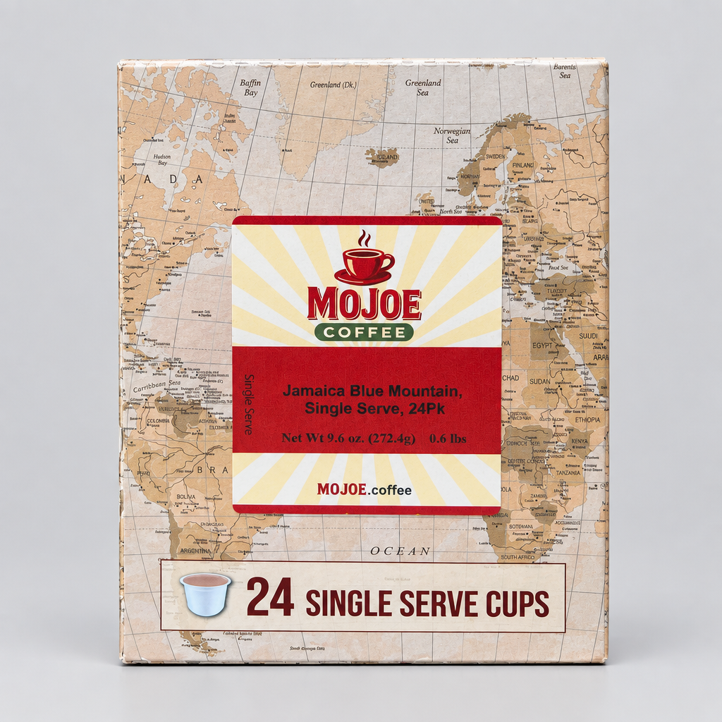 100% Jamaican Blue Mountain Estate Light Roast Coffee, Single Serve, 24 Pack